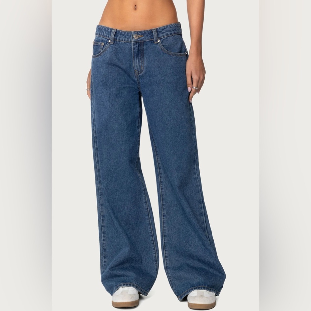 Edikted Blue Wide-Leg Jeans